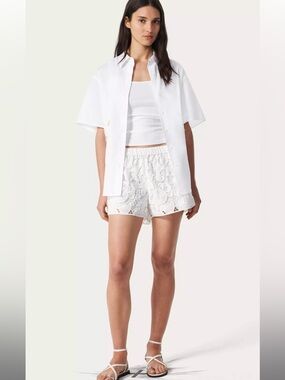 NWT $ 228 Rag & Bone White Lace High-Waist Shorts SIZE SMALL